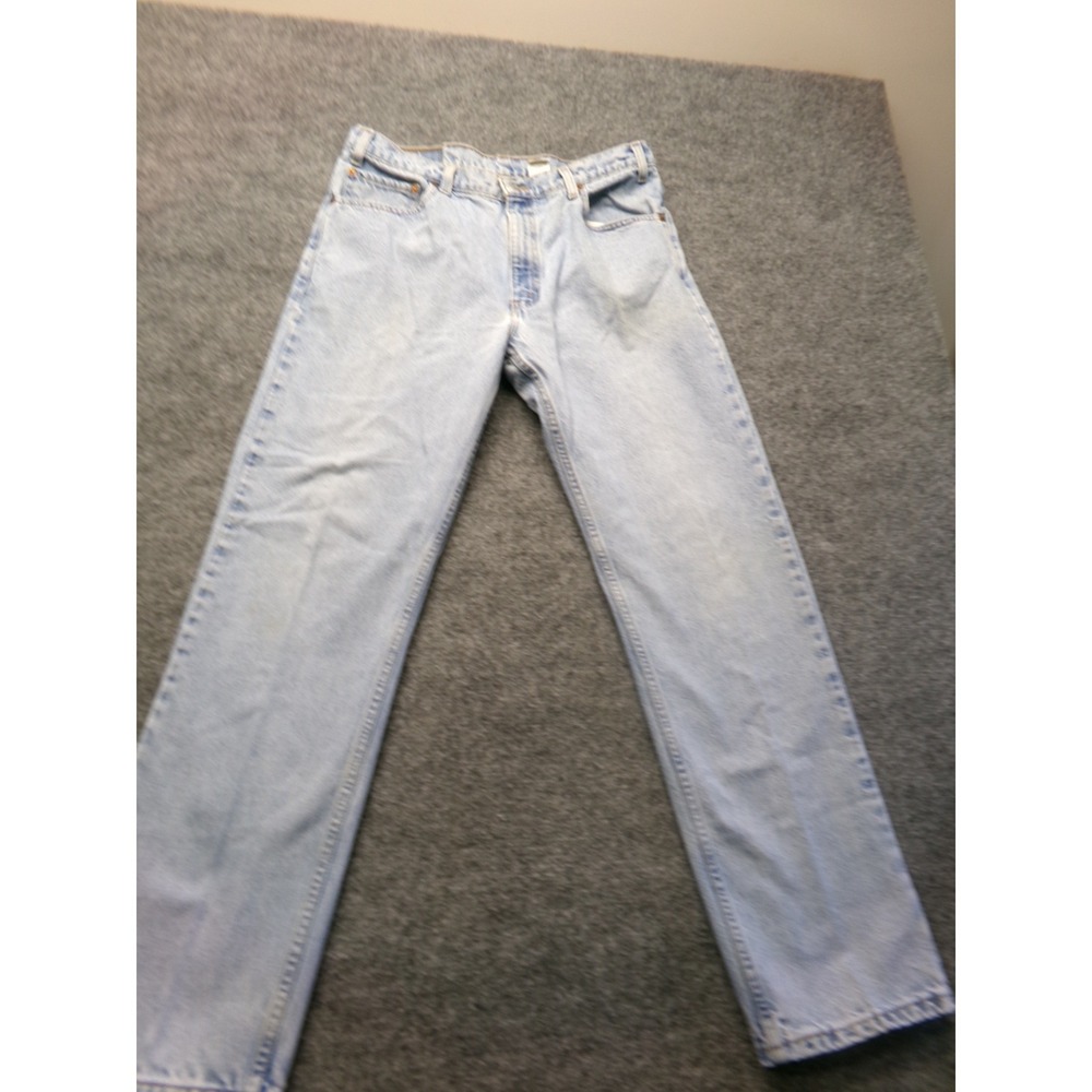 Vintage Levis 505Jeans Mens 36x32 Regular Fit Straight Leg Light Wash Blue